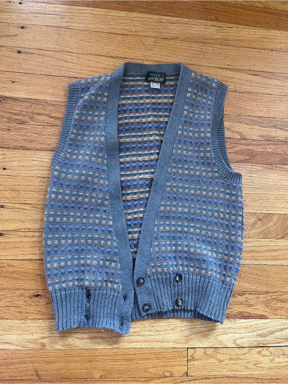 Vintage cottagecore academia wool sweater vest